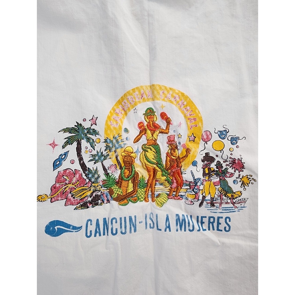 Vintage 90s Cancun Party Animal Shirt Reggae Rasta Embroidered Thrashed Men XL